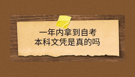 一年内拿到自考本科文凭是真的吗