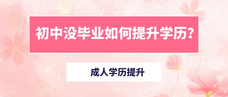 初中没毕业如何提升学历？